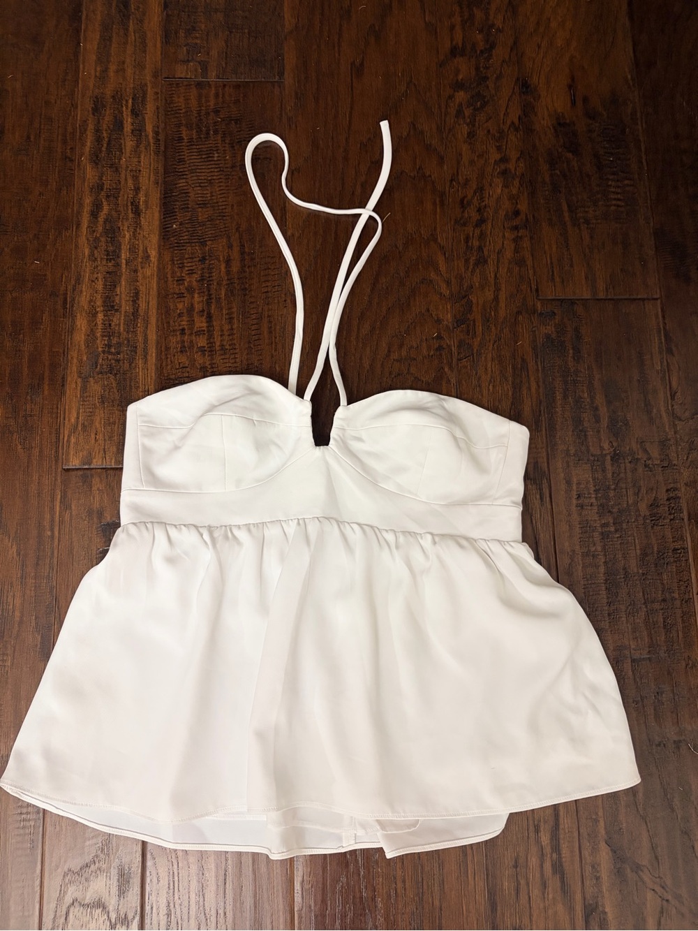 Amanda Uprichard White Bustier Peplum Camisole